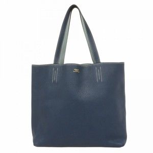 Hermes tote bag double sense Taurillon Clemence Blue Jean Blue